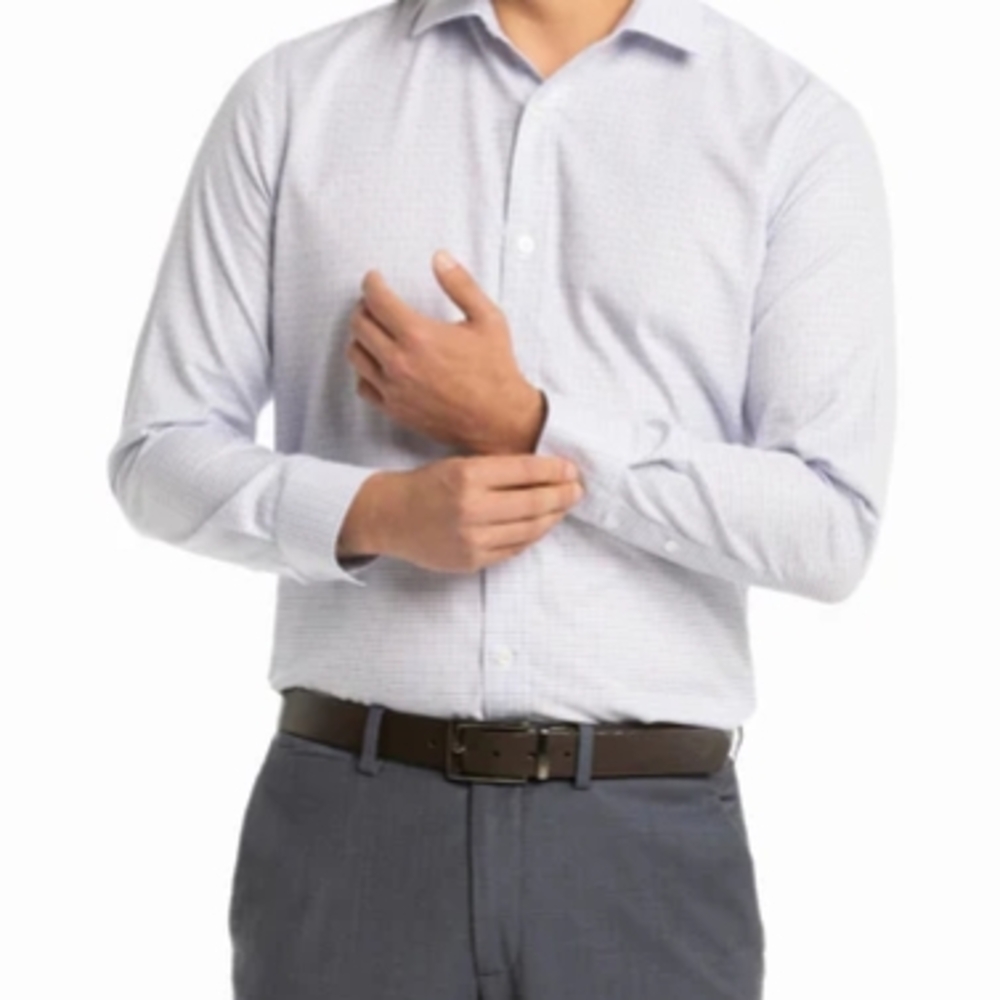 Q Clotier Elegant White Dress Shirt‎ for Men Size L